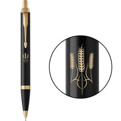 Ручка кулькова Parker IM UKRAINE Black GT BP Тризуб з колосків