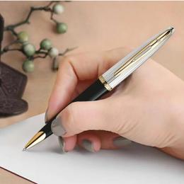 Подарунковий набір Waterman CARENE Deluxe Black/silver BP (кулькова ручка + шкіряний чохол)