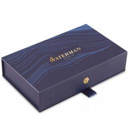Подарунковий набір Waterman CARENE Deluxe Black/silver BP (кулькова ручка + шкіряний чохол)
