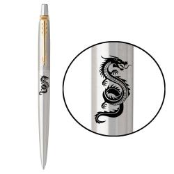 Ручка кулькова Parker JOTTER ZODIAC Stainless Steel GT BP Зелений Дракон