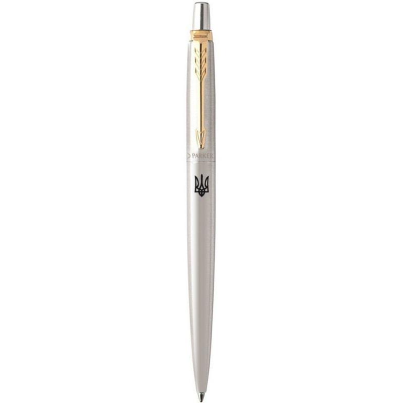 Ручка кулькова Parker JOTTER UKRAINE Stainless Steel GT BP Тризуб етніка