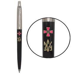 Ручка кулькова Parker JOTTER Originals ARMY Black CT BP Емблема ЗСУ + Тризуб ЗСУ золотий