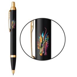 Ручка шариковая Parker IM ZODIAC Black GT BP Яркий Дракон
