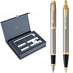 Подарунковий набір Parker IM Brushed Metal GT FP+BP (перо + кулькова)
