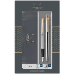 Набір Parker JOTTER Stainless Steel GT FP+BP (перова та кулькова ручка)