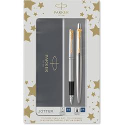 Набір Parker JOTTER Stainless Steel GT FP+BP (перова та кулькова ручка)