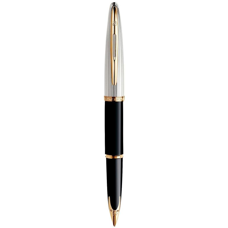 Ручка перова Waterman CARENE Deluxe Black/silver FP18 F