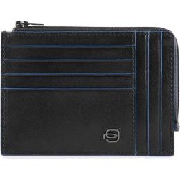 Картхолдер с монетницей Piquadro BLUE SQUARE (B2S) Black PU1243B2SR_N