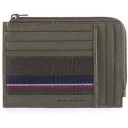 Картхолдер з монетницею Piquadro BLACK SQUARE (B3S) Green PU1243B3SR_VE