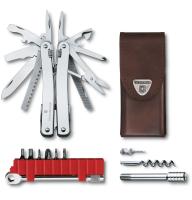 Мультитул Victorinox SWISSTOOL SPIRIT X PLUS RATCHET 3.0236.L + коричневий шкіряний чохол