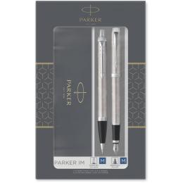 Подарочный набор Parker IM Stainless Steel CT FP+BP (перо + шариковая ручка)